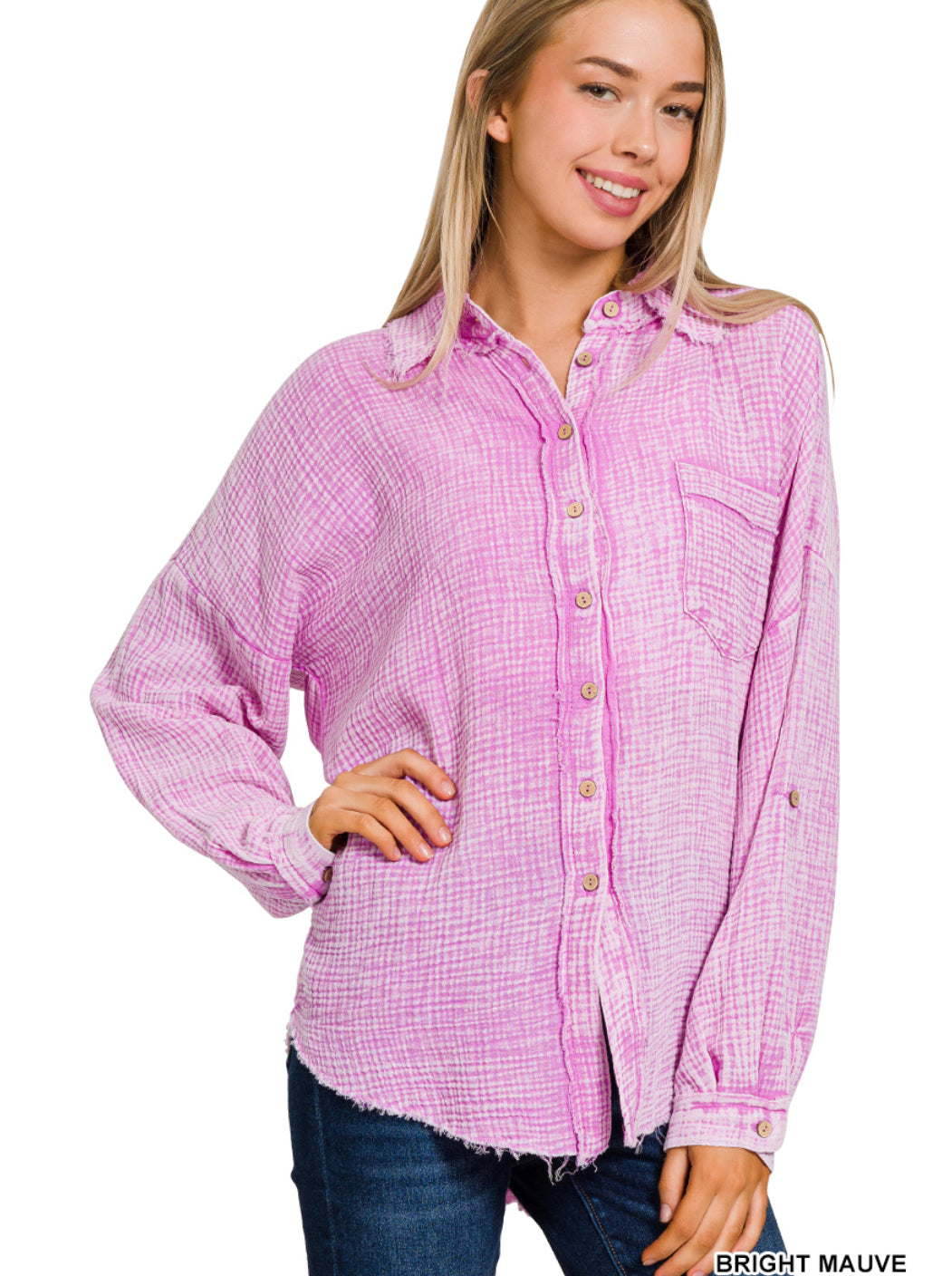 Orchid Double Gauze button up
