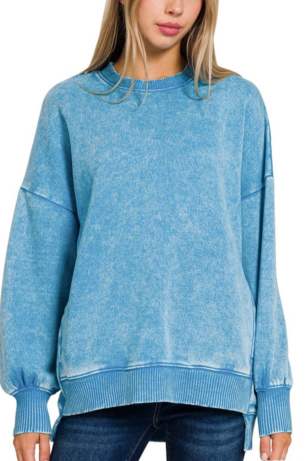 Ocean Blue Zenana pullover