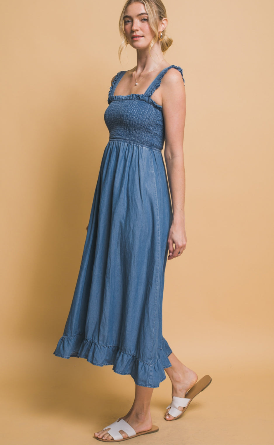 “Honeysuckle Summer” chambry dress