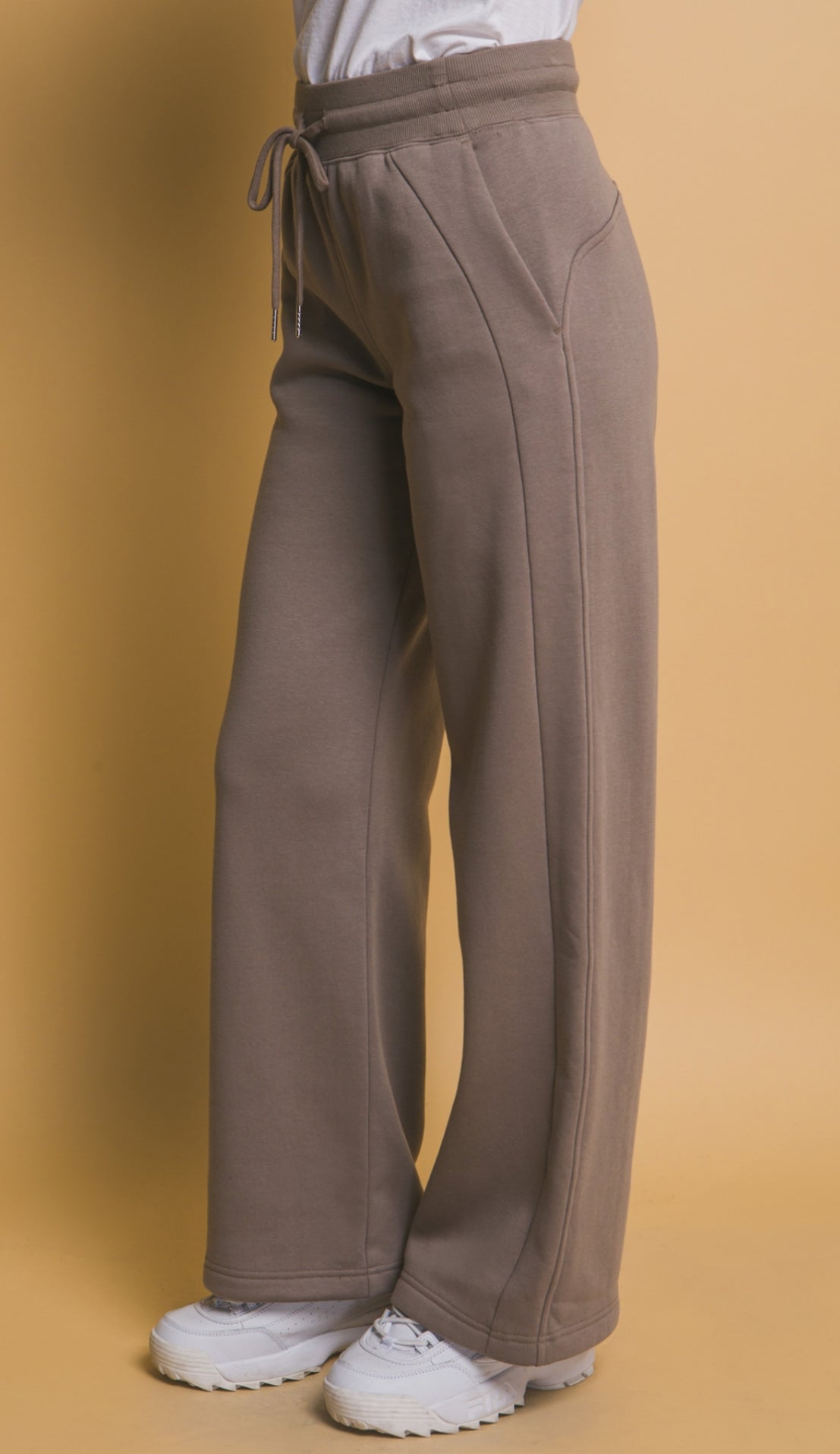Wide leg sweatpants-mocha
