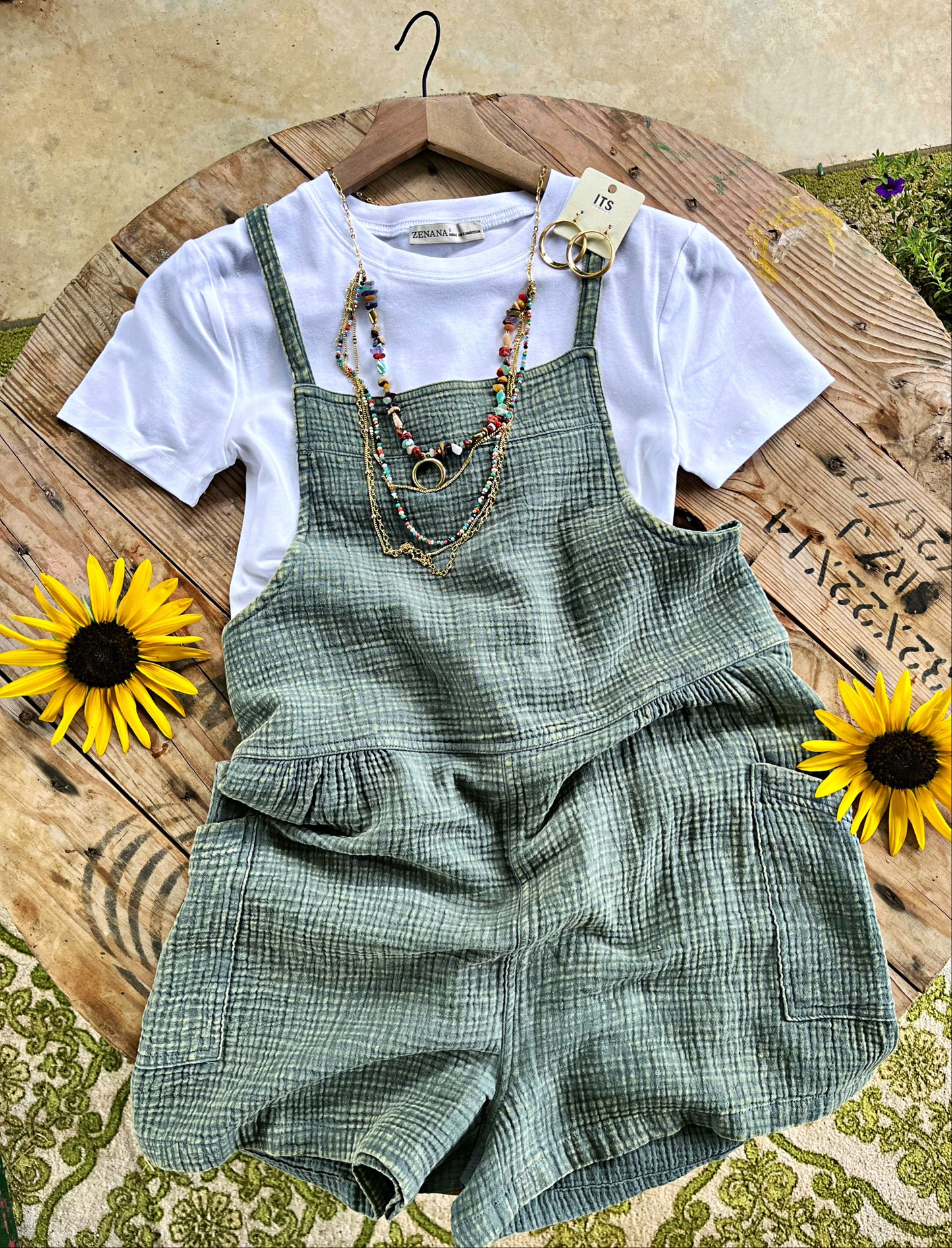 Jade double gauze romper