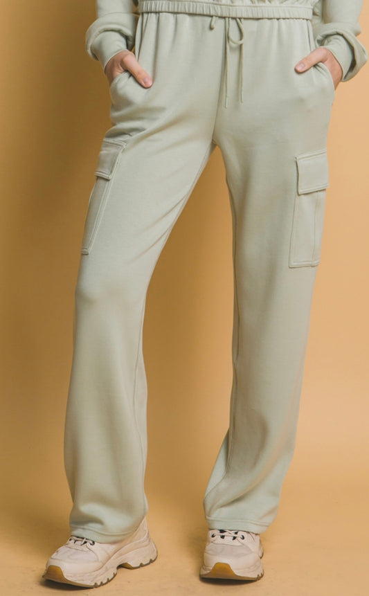 Buttery and Soft Straight Leg pants-light sage