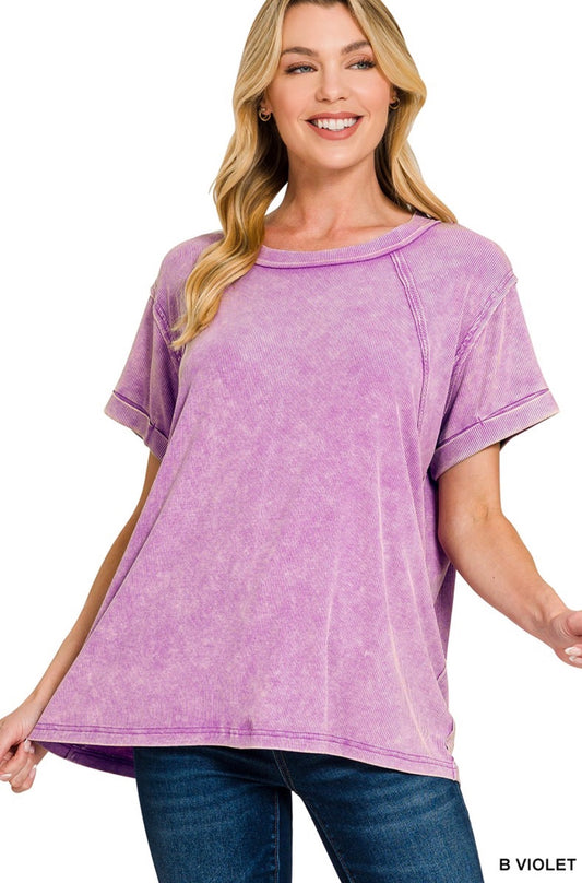 Lavender Zenana ribbed top