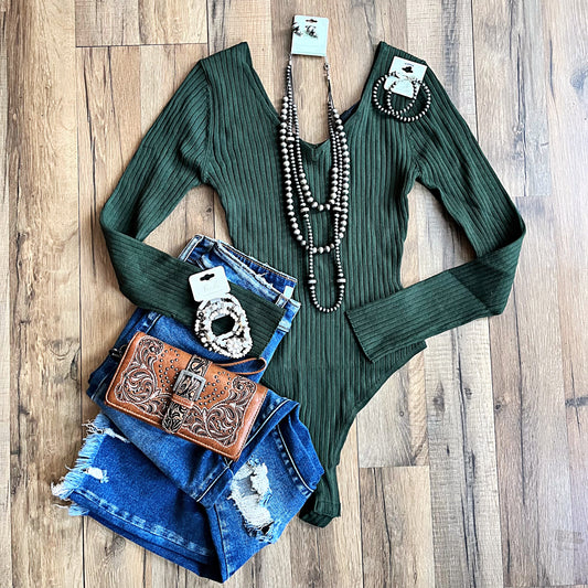 “Evergreen” sweater bodysuit