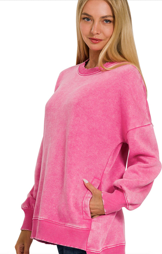 Hot Pink Zenana pullover