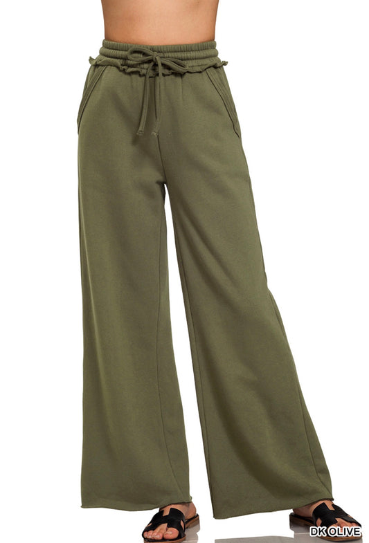 Olive Zenana wide leg sweats