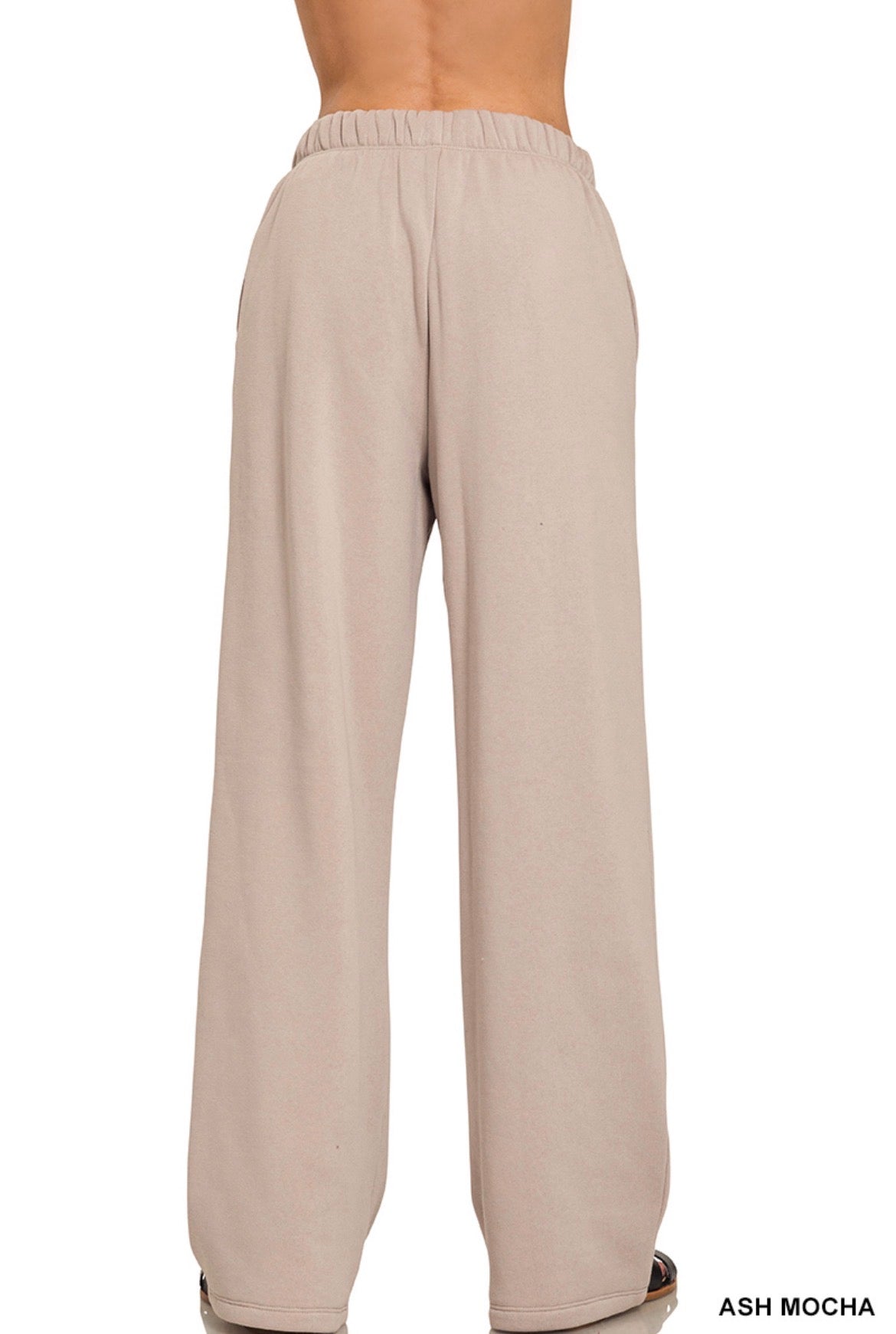 Ash Mocha Zenana Wide Leg Sweat Pants