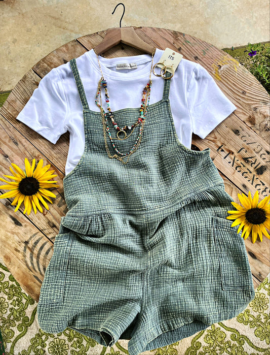 Jade double gauze romper