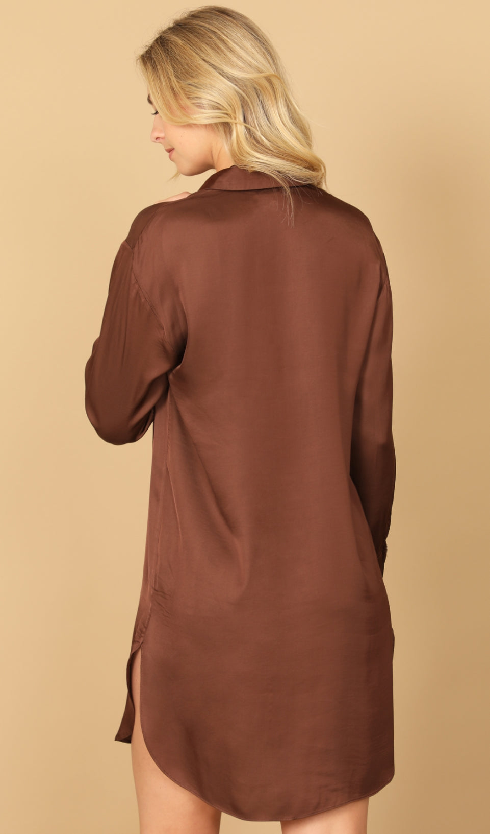 Satin Chocolate tunic top