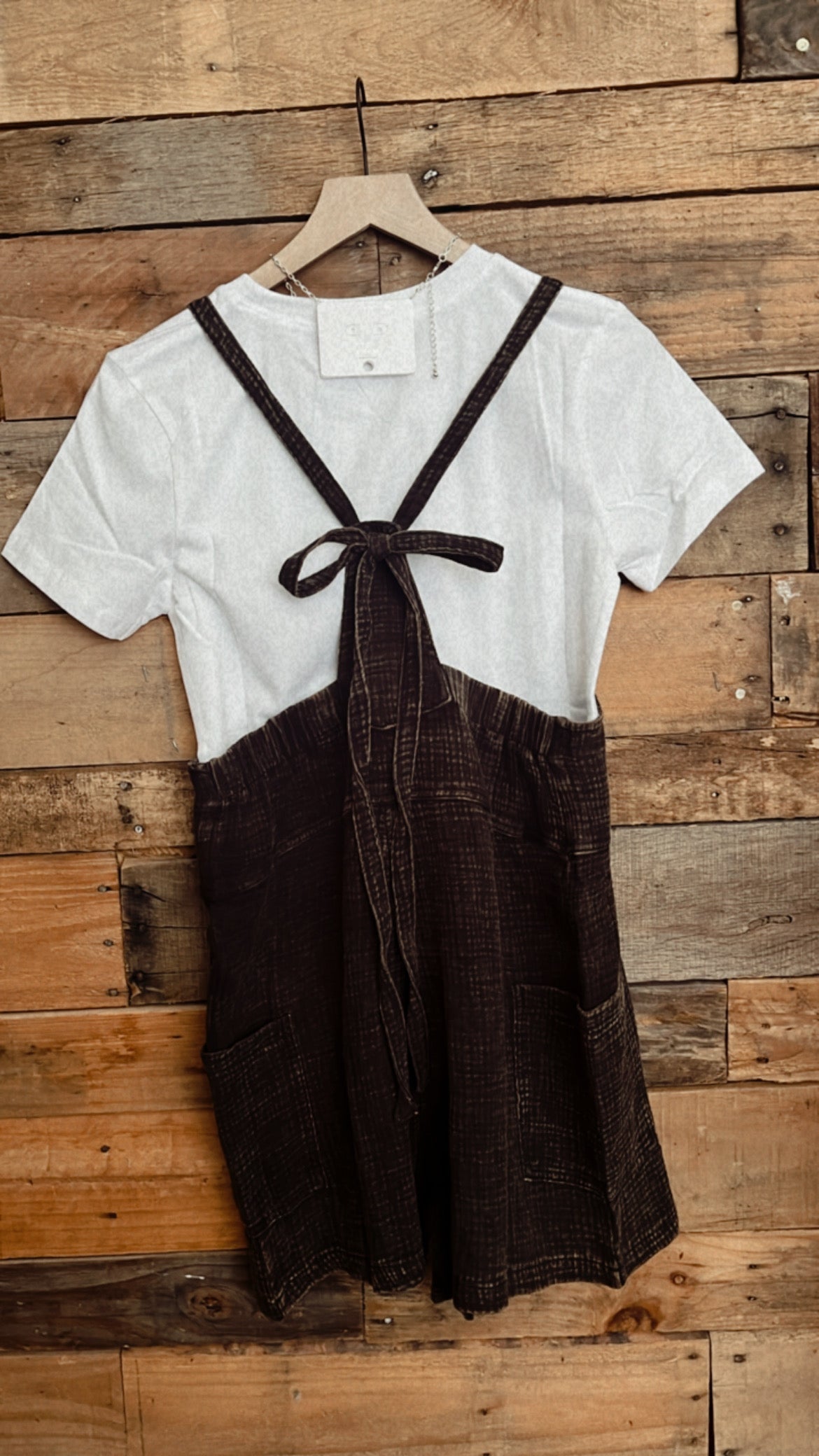 Double Gauze romper-black