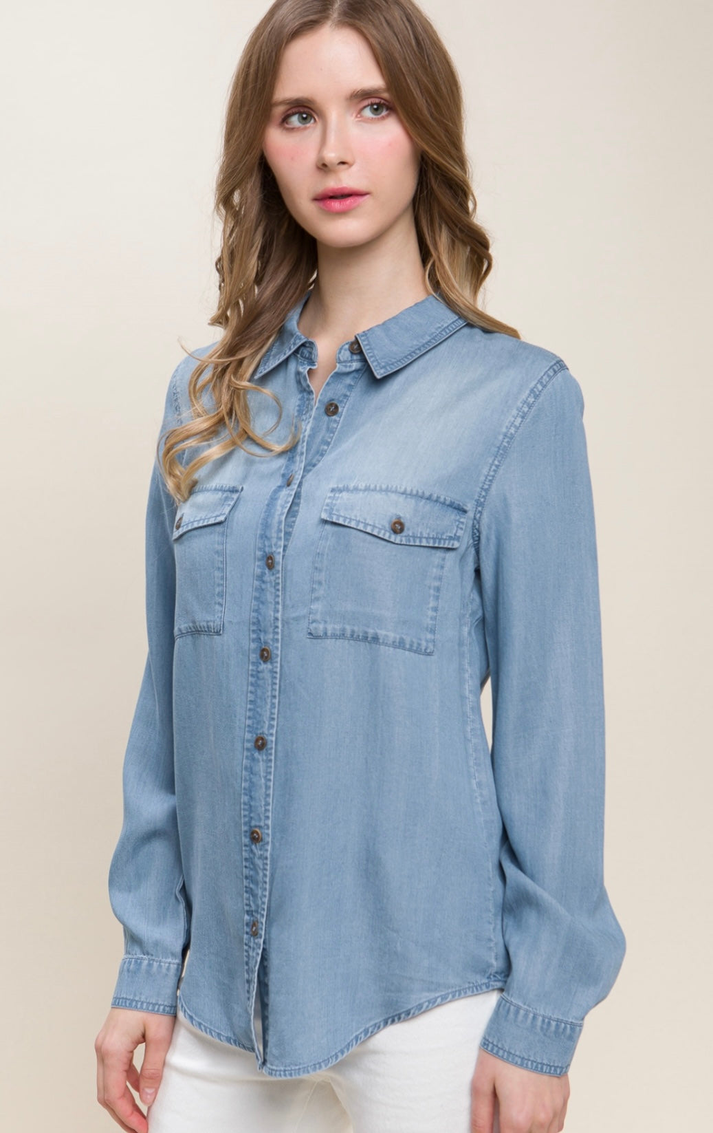 Chambray Button Up Top