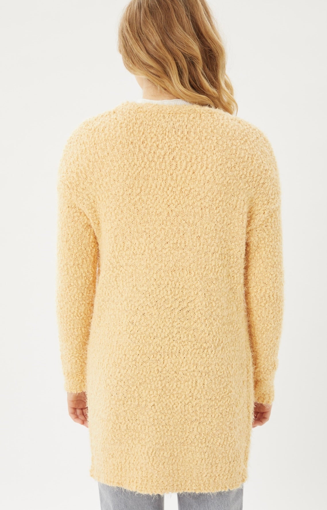 Eyelash Cardigan-soft yellow