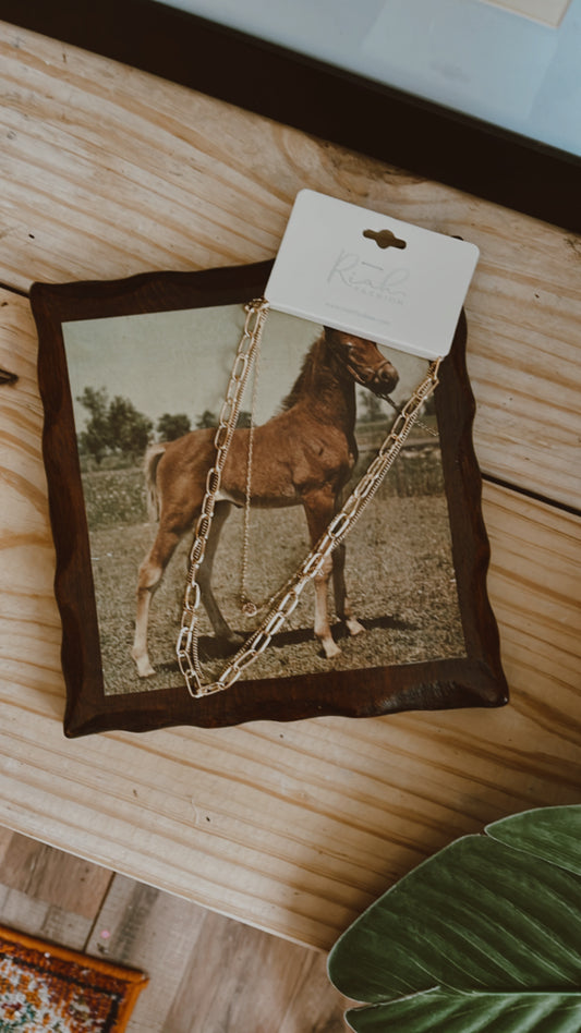 3 strand gold necklace